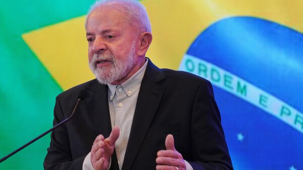Brazilian President Luiz Inacio Lula da Silva attends a press conference on May 14, 2025 in Beijing, China.  - Sputnik भारत