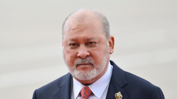 King of Malaysia Sultan Ibrahim during a meeting at the airport in Moscow.  - Sputnik India