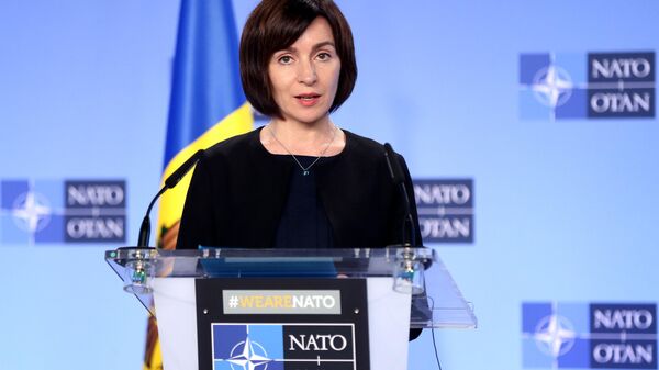 Prime Minister of Moldova Maia Sandu speaks during joint press conference with NATO Secretary General Jens Stoltenberg (not seen) in Brussels, Belgium on July 3, 2019. - Sputnik भारत