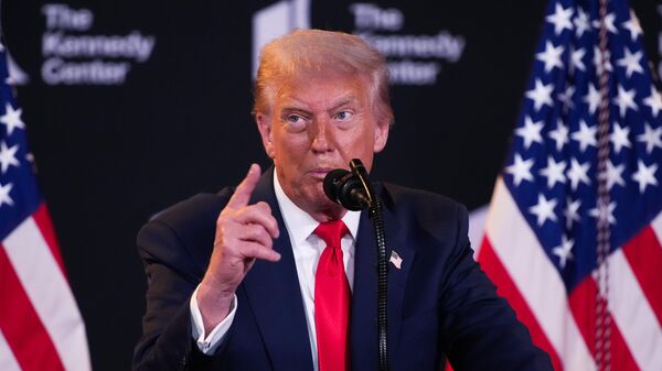 WASHINGTON, DC - AUGUST 13: U.S. President Donald Trump speaks during an event at the Kennedy Center on August 13, 2025 in Washington, DC. Trump announced the first nominees of the annual Kennedy Center Honors since taking control of the center’s board earlier this year. (Photo by Kevin Dietsch/Getty Images) - Sputnik India