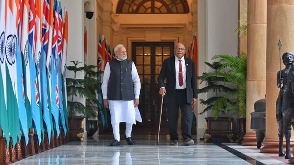 PM Modi holds delegation-level talks with Fijian counterpart Sitiveni Rabuka at Hyderabad House - Sputnik India
