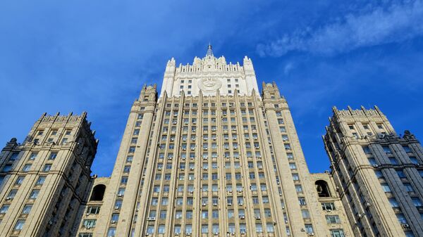 The building of the Ministry of Foreign Affairs of the Russian Federation, one of Stalin's skyscrapers in Moscow.  - Sputnik भारत