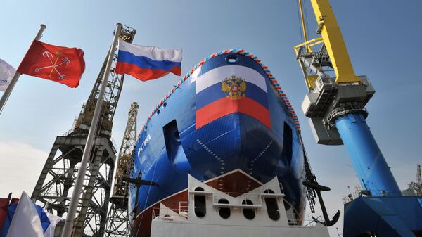 The launching ceremony for the Lead Project Arktika nuclear icebreaker at Baltiysky Zavod Shipyard in St. Petersburg - Sputnik India