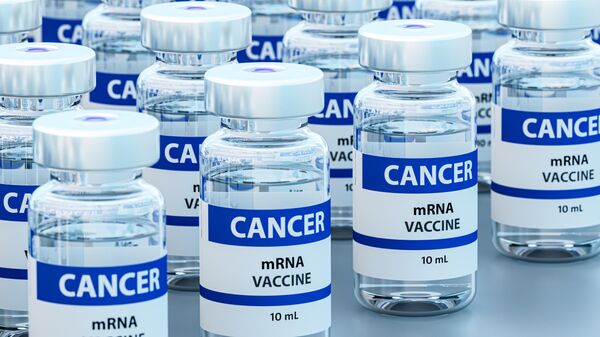 Conceptual illustration of an mRNA (messenger ribonucleic acid) cancer vaccine, illustrating how mRNA technology could be applied in immunotherapy to combat cancer - Sputnik भारत