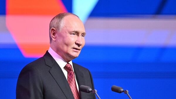 Russian President Vladimir Putin speaks at an event in the Zaryadye Concert Hall in Moscow in honor of City Day. - Sputnik India