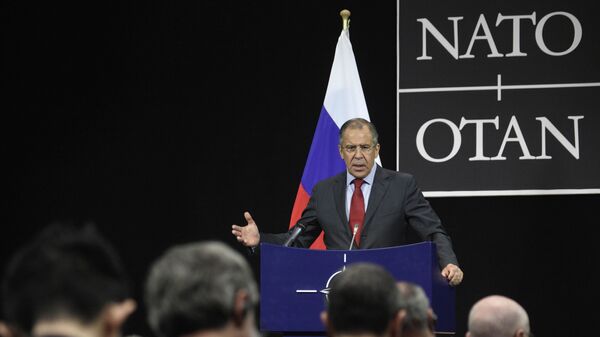 Russia's Foreign Minister Sergey Lavrov speaks during a media conference after a meeting of the NATO-Russia Council at NATO headquarters in Brussels on Thursday, April 19, 2012.  - Sputnik भारत