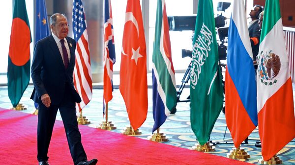 Russian Foreign Minister Sergey Lavrov arrives for the first session of the G20 Summit - Sputnik India