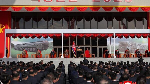 North Korea’s leader Kim Jong-un attends opening of the Military Hardware Exhibition Defiance Development-2025 in Pyongyang. - Sputnik India