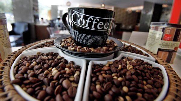 Coffee beans are displayed at a premium Cafe Coffee Day outlet in Bangalore, India, Tuesday, Jan. 31, 2012. - Sputnik India