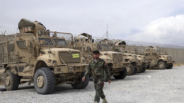 Американские бронемашины MRAP на базе Баграм в Афганистане  - Sputnik India