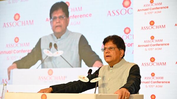 Union Minister of Commerce & Industry Piyush Goyal addresses the Annual Conference & 105th Annual General Meeting of ASSOCHAM. - Sputnik India