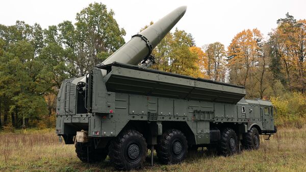 The 9K720 Iskander-M ballistic missile system participates in electronic launch drills conducted by the Baltic Fleet in the Kaliningrad Region, Russia. - Sputnik भारत