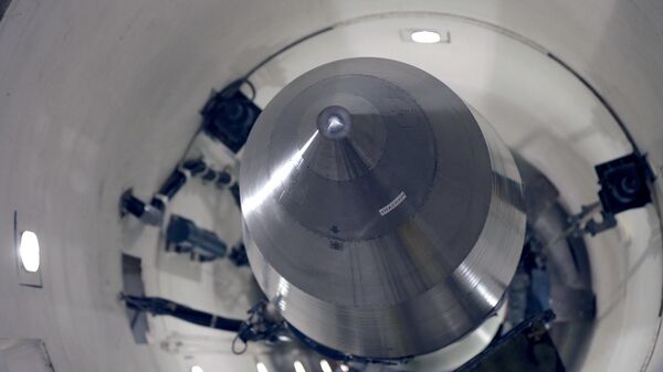 In this file photo taken June 25, 2014, an inert Minuteman 3 missile is seen in a training launch tube at Minot Air Force Base, N.D.  - Sputnik भारत