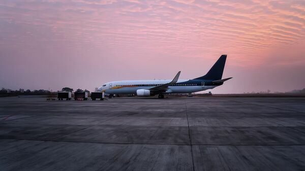 The plane stands with the tunnel at the airport - Sputnik India