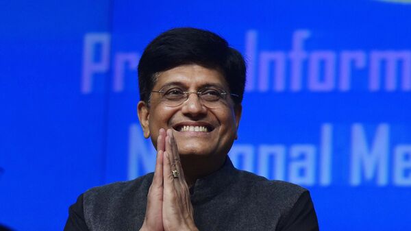 NEW DELHI, INDIA - FEBRUARY 1: Union Finance Minister Piyush Goyal gestures during a press conference on Interim Budget 2019, at National Media Centre  on February 1, 2019 in New Delhi, India.  (Photo by Vipin Kumar/Hindustan Times via Getty Images) - Sputnik India