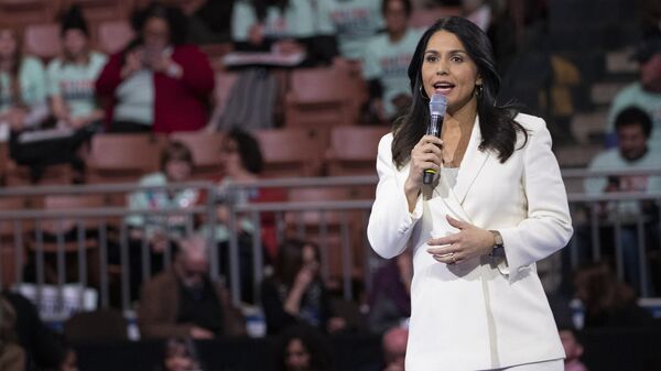 Democratic presidential candidate Rep. Tulsi Gabbard, D-Hawaii, speaks during the McIntyre-Shaheen 100 Club Dinner in Manchester, N.H. - Sputnik India