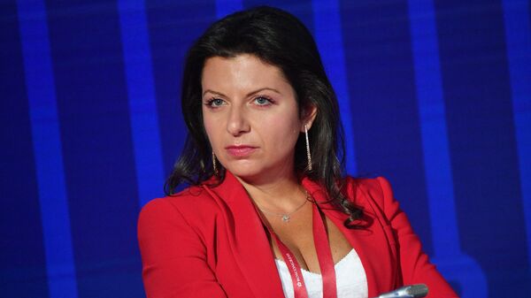Margarita Simonyan, the editor-in-chief of RT and Rossiya Segodnya, Sputnik's parent media group, at the plenary session Fighting for digital sovereignty. How to Preserve a Common Information Space? at the St. Petersburg International Economic Forum 2021 at the Expoforum Exhibition and Convention Centre. - Sputnik भारत
