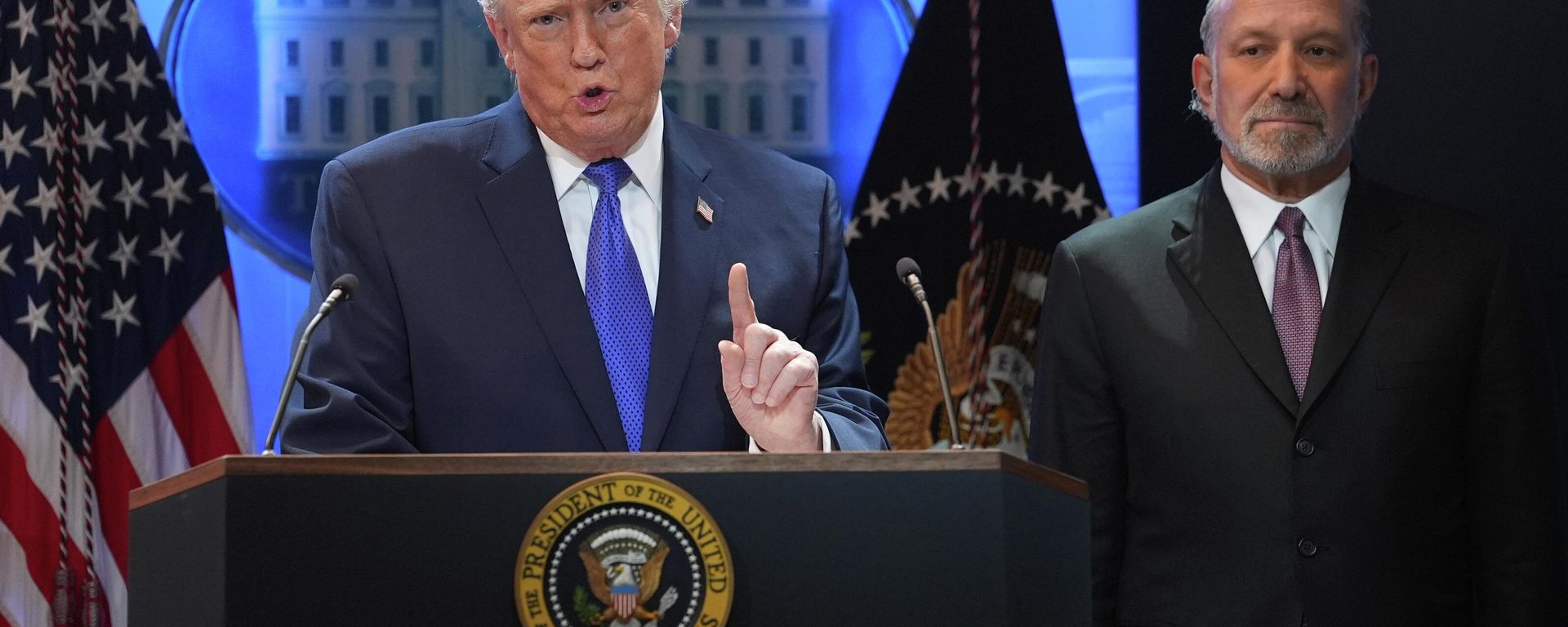 President Donald Trump speaks during a press briefing at the White House - Sputnik भारत, 1920, 25.06.2026