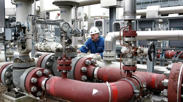 A worker inspects parts of the largest gas storage facility of Western Europe in Rehden, northern Germany - Sputnik India