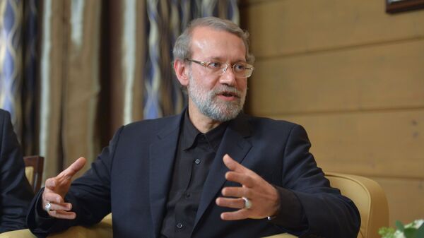 Speaker of the Islamic Consultative Council (parliament) of the Islamic Republic of Iran Ali Larijani during a meeting with Russian President Vladimir Putin following the 12th annual meeting of the Valdai International Discussion Club. File photo - Sputnik India