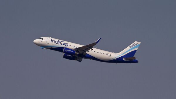 An Airbus A320 from IndiGo airlines takes off from the Indira Gandhi international airport in New Delhi, India, Thursday, Oct. 16, 2014. - Sputnik भारत