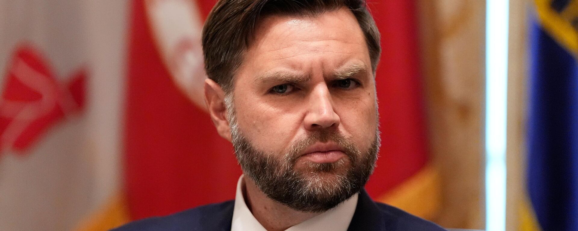 Vice President JD Vance listens as President Donald Trump speaks before a lunch with Ukraine's Volodymyr Zelensky in the Cabinet Room of the White House, Friday, Oct. 17, 2025, in Washington - Sputnik India, 1920, 14.04.2026