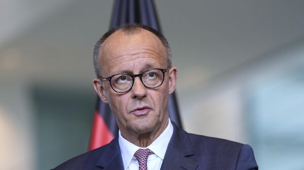 Germany's Chancellor Friedrich Merz attends a news conference at the chancellery in Berlin, Germany, Wednesday, May 28, 2025. - Sputnik India