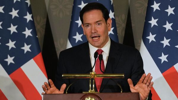 United States Secretary of State Marco Rubio speaks during a joint press conference with India's Minister of External Affairs S. Jaishankar following their talks in New Delhi, India, Sunday, May 24, 2026 - Sputnik भारत