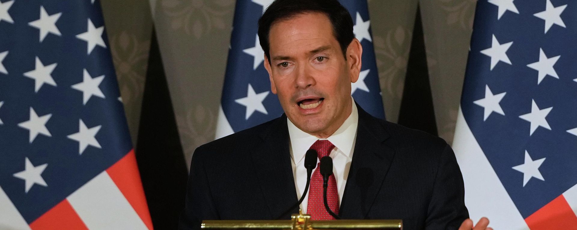 United States Secretary of State Marco Rubio speaks during a joint press conference with India's Minister of External Affairs S. Jaishankar following their talks in New Delhi, India, Sunday, May 24, 2026 - Sputnik भारत, 1920, 29.09.2026
