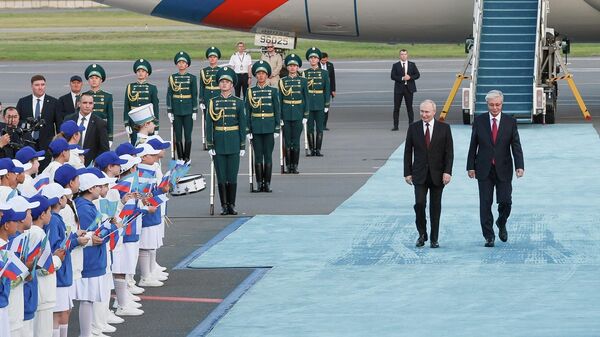 Russian President Vladimir Putin and Kazakh President Kassym-Jomart Tokayev, May 27 - Sputnik भारत