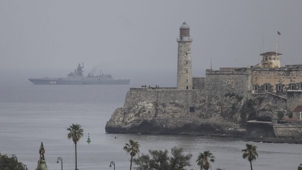 The Russian Navy Admiral Gorshkov frigate arrives at the port of Havana, Cuba - Sputnik भारत