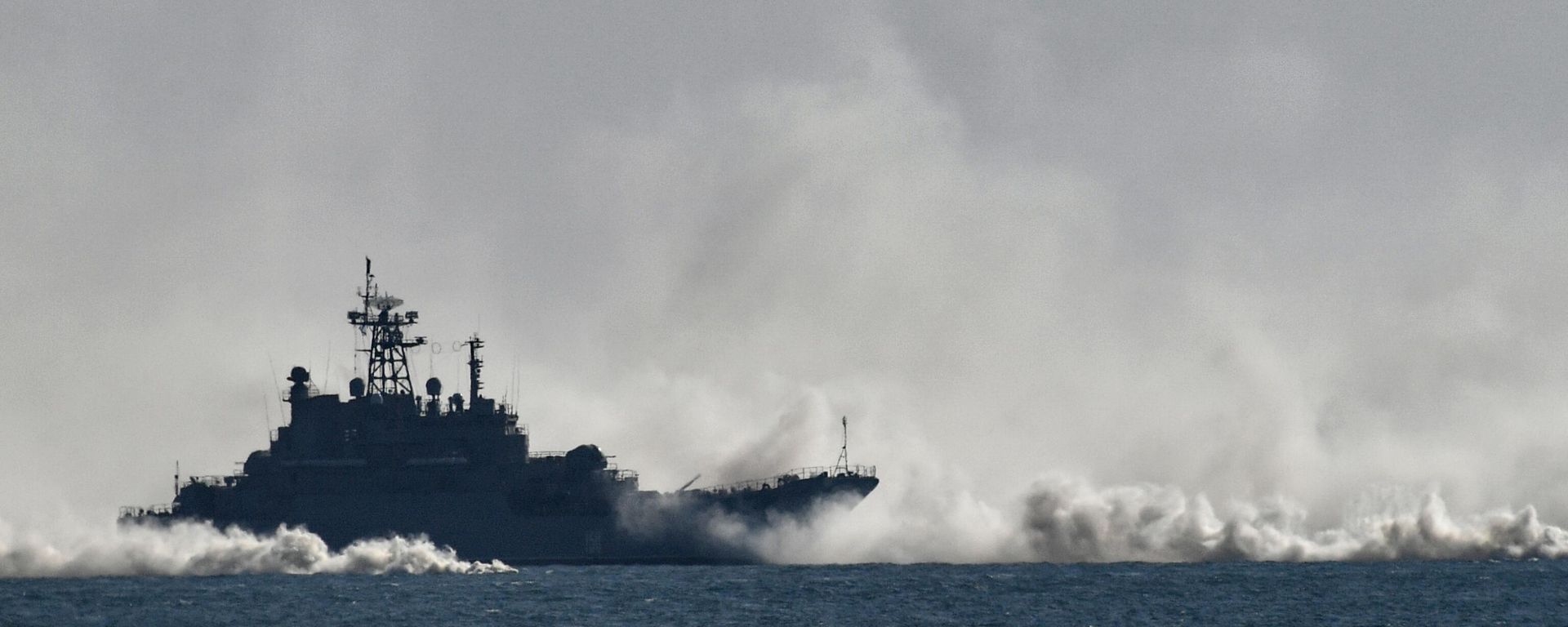 The Russian Navy Caesar Kunikov landing ship is seen during an amphibious assault exercise along the coast held by army corps and naval infantry units of the Russian Black Sea Fleet at the Opuk training ground near Kerch, Crimea, Russia. - Sputnik भारत, 1920, 11.07.2026