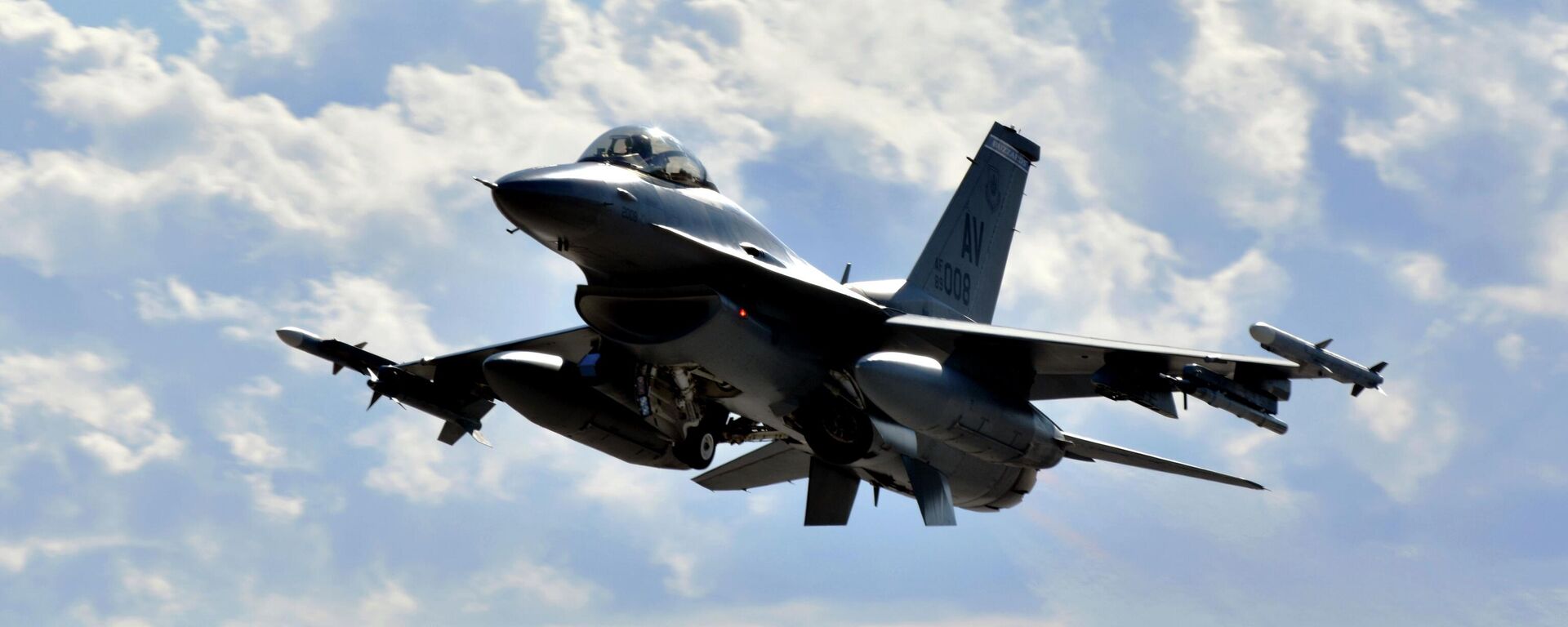 This image provided by the US Air Force, a F-16 Fighting Falcon from the 510th Fighter Squadron takes off during Red Flag 24-1 at Nellis Air Force Base, Nevada, on Jan 25, 2024 - Sputnik भारत, 1920, 18.06.2026