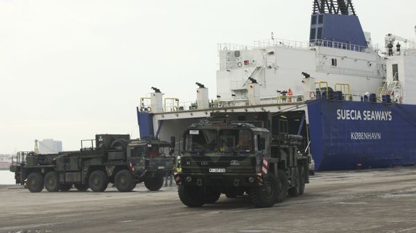  German military trucks carrying NATO's Patriot Missile Defense System to protect Turkey in case neighboring Syria launches an attack leave the port after the parts of system were unloaded in the Mediterranean city of Iskenderun, Turkey - Sputnik India