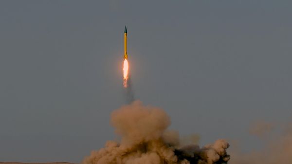 In this photo provided by the Iranian Students News Agency (ISNA), a surface-to-surface missile is launched during the Iranian Revolutionary Guards maneuver in an undisclosed location in Iran, Tuesday, July 3, 2012c  - Sputnik भारत