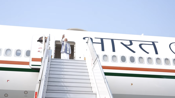 PM Modi leaves for Seychelles; a still from a video posted on PM Modi’s social media account - Sputnik भारत