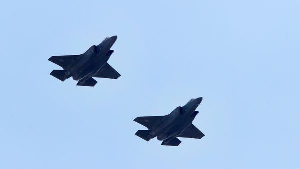 Two US F-35 fighter jets of the Vermont Air National Guard fly over Skopje Airport, North Macedonia, on Friday, June 17, 2022 - Sputnik India