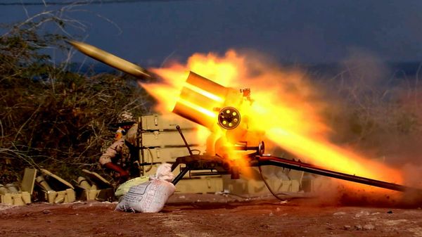 In this image provided Friday, Jan. 24, 2025, by Sepahnews of the Iranian Revolutionary Guard, a missile is launched as a part of the guard's drill from the coast of the Persian Gulf - Sputnik India