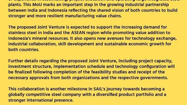 🚨🇮🇳🇮🇩 Big move in BRICS: India’s SAIL and Indonesia’s PT Krakatau Steel team up to build a joint stainless steel plant - Sputnik India
