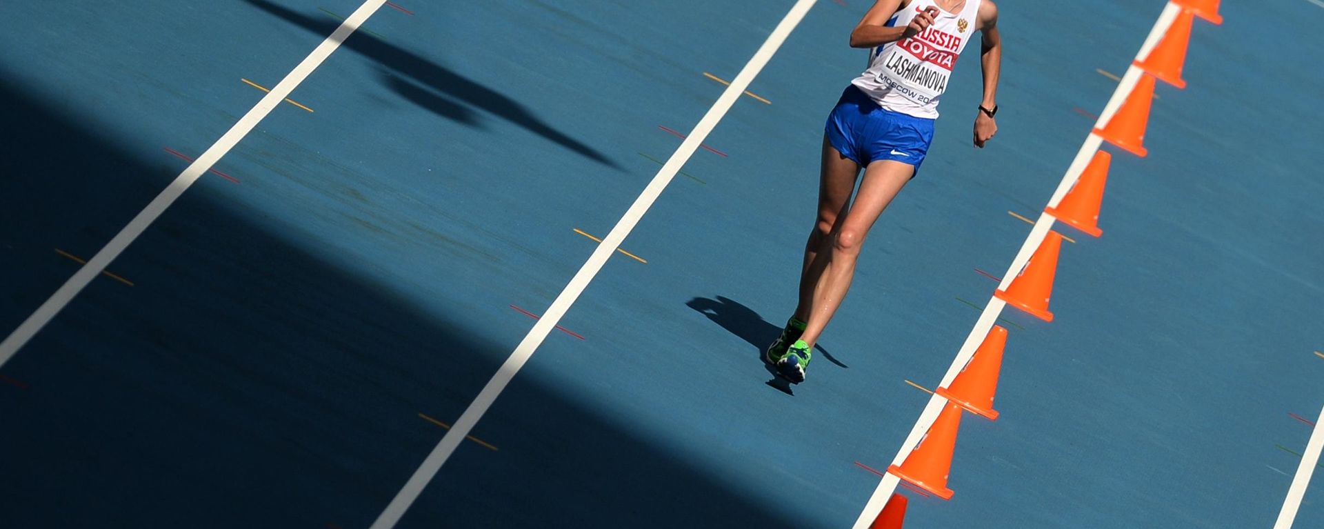 Elena Lashmanova (Russia) competes in the women's 20km race walk at the World Athletics Championships in Moscow. - Sputnik भारत, 1920, 23.07.2026