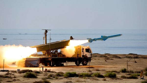 In this Monday, Jan. 2, 2012 file photo released by Iranian Students News Agency, ISNA, on Monday, Jan. 2, 2012, a Ghader missile is launched at the shore of sea of Oman during Iran's navy drill - Sputnik भारत