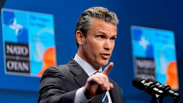 Defence Secretary Pete Hegseth gestures during a media conference at the end of the NATO summit in The Hague, Netherlands, Wednesday, June 25, 2025 - Sputnik India