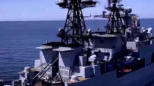 🔥Russian Pacific Fleet forces strike simulated enemy ships and repel mock drone and unmanned surface vessel attacks in the Sea of Okhotsk - Sputnik India