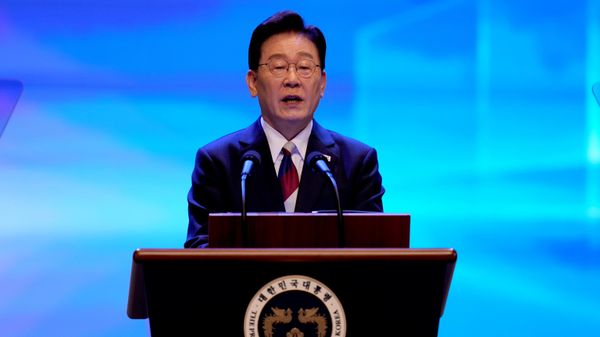 South Korean President Lee Jae Myung speaks during a ceremony to mark the 81st anniversary of the Korean Liberation Day in Seoul, South Korea, Saturday, Aug. 15, 2026.  - Sputnik भारत