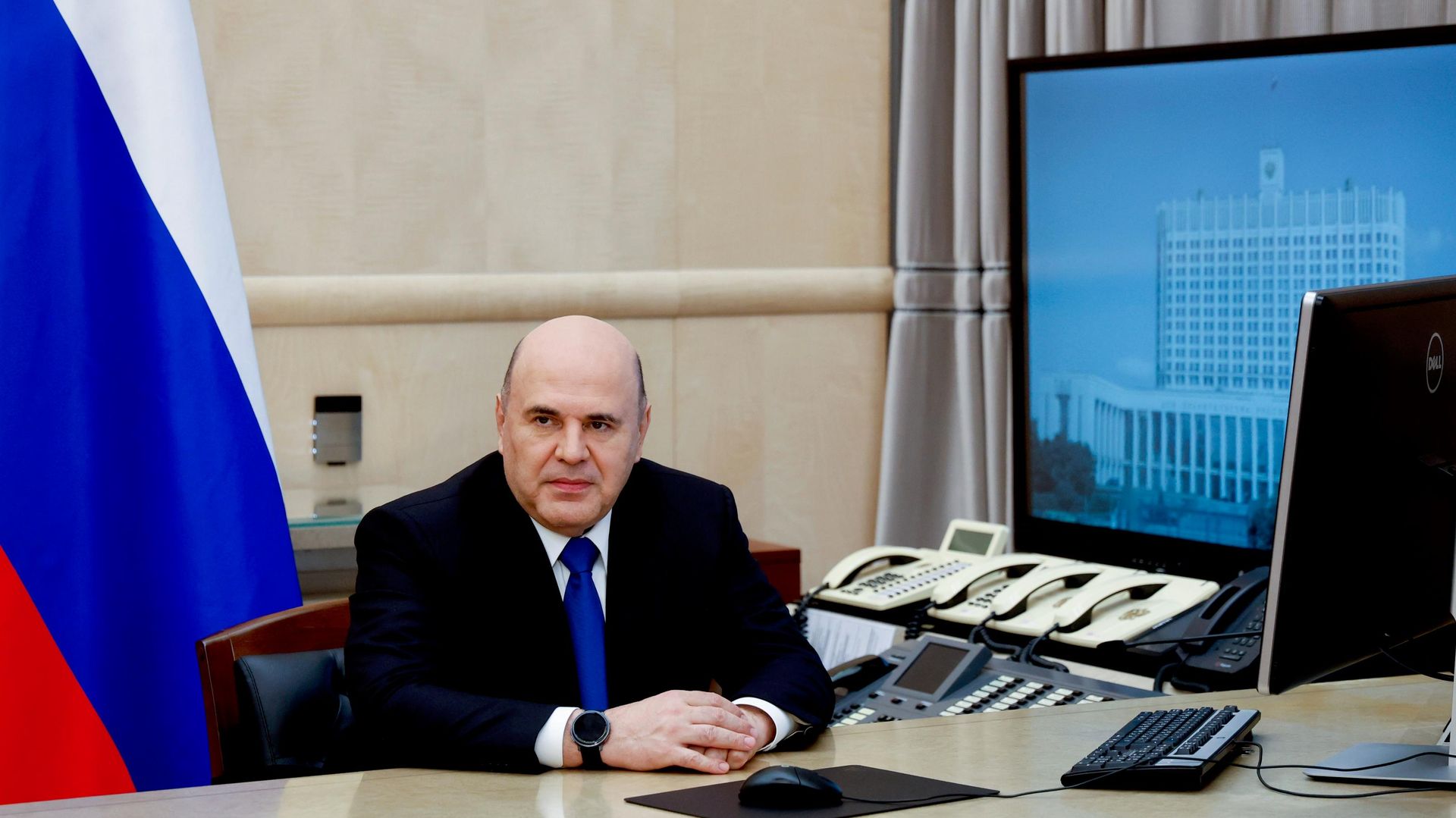 Russian Prime Minister Mikhail Mishustin addresses the Moscow Financial Forum via video link. Russian Prime Minister Mikhail Mishustin addresses the Moscow Financial Forum via video link. - Sputnik भारत, 1920, 21.09.2026