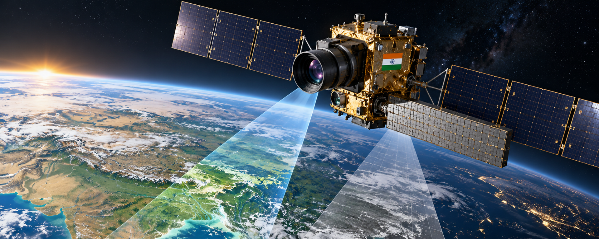AI-generated illustration of an Earth observation satellite - Sputnik भारत, 1920, 24.09.2026