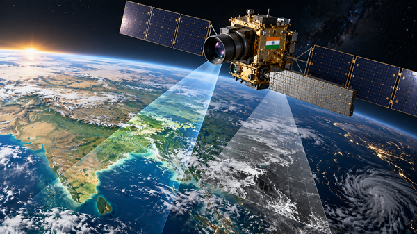 AI-generated illustration of an Earth observation satellite - Sputnik भारत