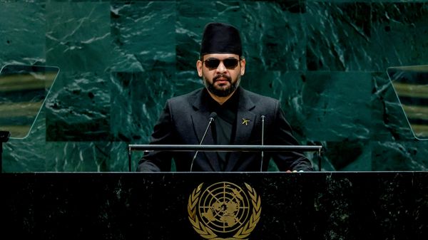 Nepal Prime Minister Balendra Shah addresses the 81st United Nations General Assembly at UN headquarters in New York City, US, September 24, 2026.  - Sputnik भारत