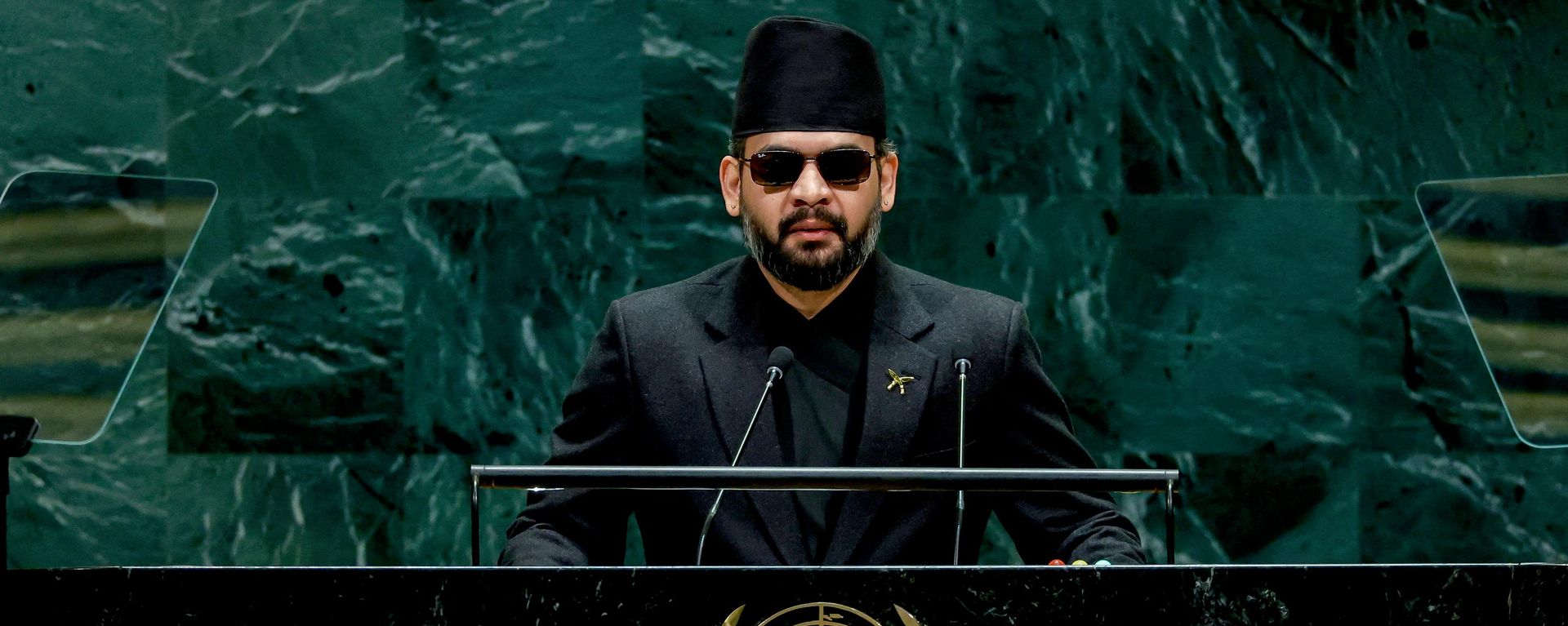 Nepal Prime Minister Balendra Shah addresses the 81st United Nations General Assembly at UN headquarters in New York City, US, September 24, 2026.  - Sputnik भारत, 1920, 25.09.2026