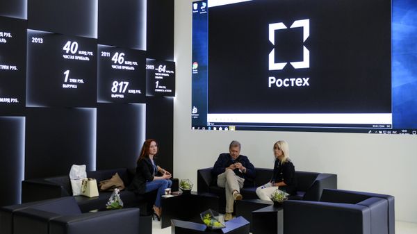 Rostec stand at the Expoforum Convention and Exhibition Center ahead of the St. Petersburg International Economic Forum - Sputnik भारत